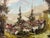 European Lakeside Village Oil Painting, Signed For Sale In San Francisco - Image 6 of 12