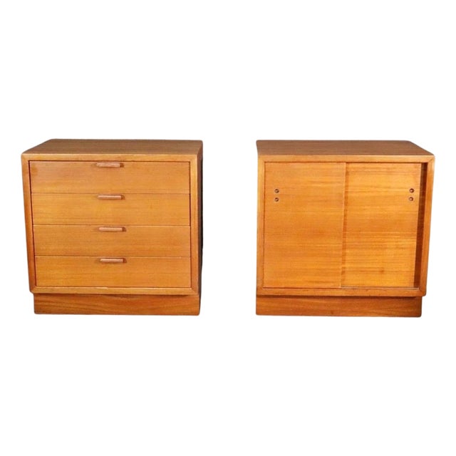 Mid 20th Century Pair of Teak Cabinets by Buchner Company - 2 Pieces, Attributed For Sale