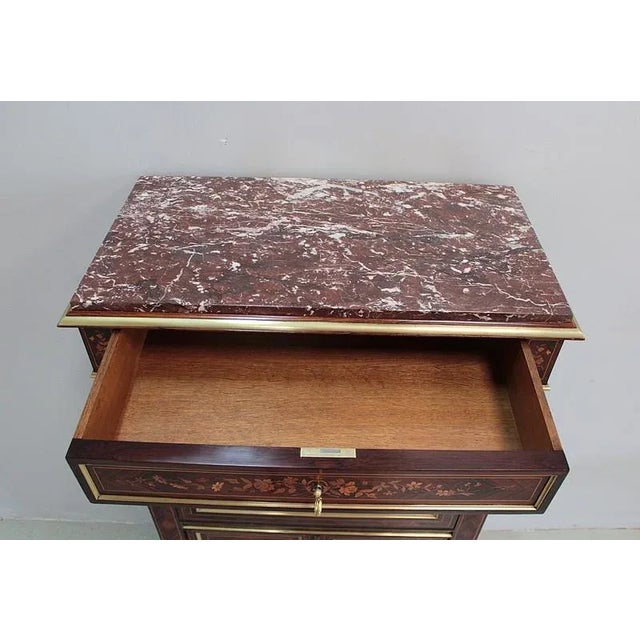 Purple Antique Napoleon III Violet and Rosewood Secretaire For Sale - Image 8 of 15