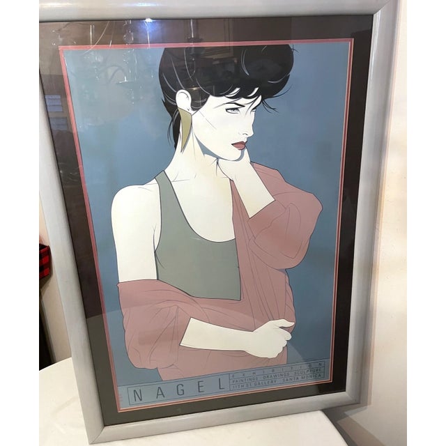 Figurative 1980s Huge Original Patrick Nagel Gallery Limited Edition Silkscreen Print Serigraph For Sale - Image 3 of 12