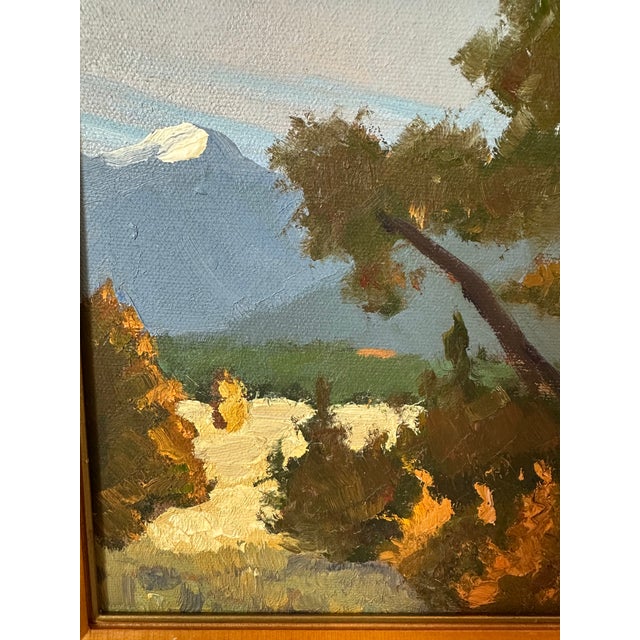 Bronze Vintage Framed Plein Air California Landscape Oil Painting For Sale - Image 8 of 13