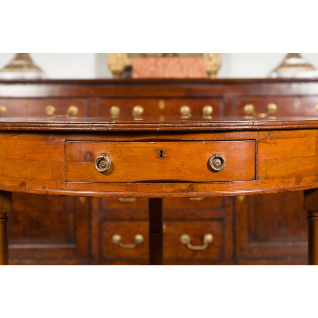 Wood English 1860s Pine Center Table with Partitioned Drawer and Faux Bamboo Legs For Sale - Image 7 of 11