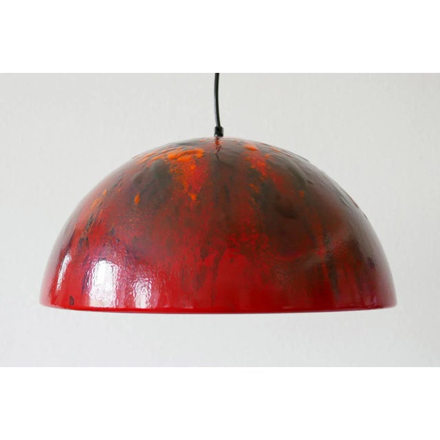 Large Mid-Century Modern Enameled Dome Pendant Lamp, 1960s For Sale - Image 17 of 17