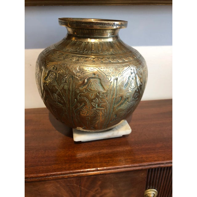19th Century Asian Antique Cast Brass Vessel For Sale - Image 4 of 9