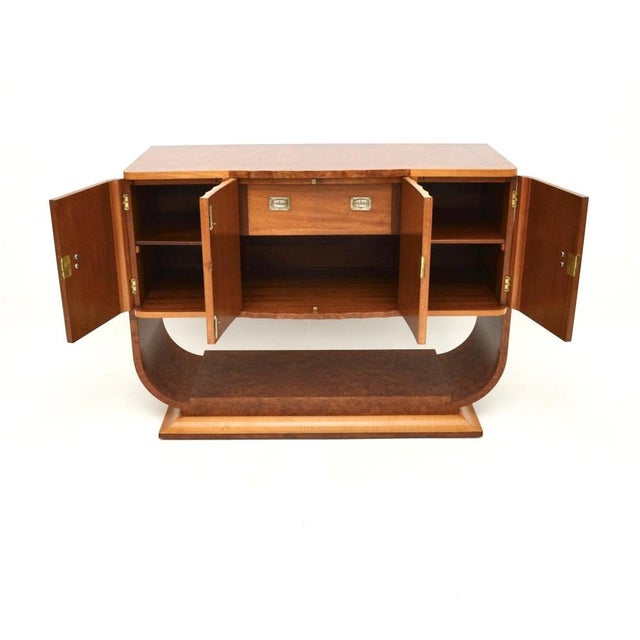 Mid-Century Modern Art Deco Burr Walnut and Sycamore Sideboard, 1930s For Sale - Image 3 of 14