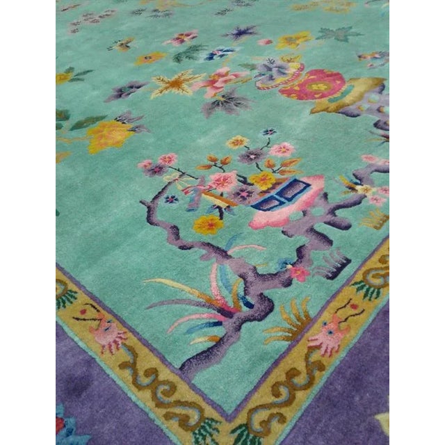 Hand knotted of top-quality wool and cotton in the 1910s. This extremely fine rug is an eye-catching example that...