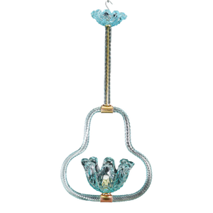 Blu Acquamarine Murano Glass Chandelier by Barovier E Toso Light, 1940s