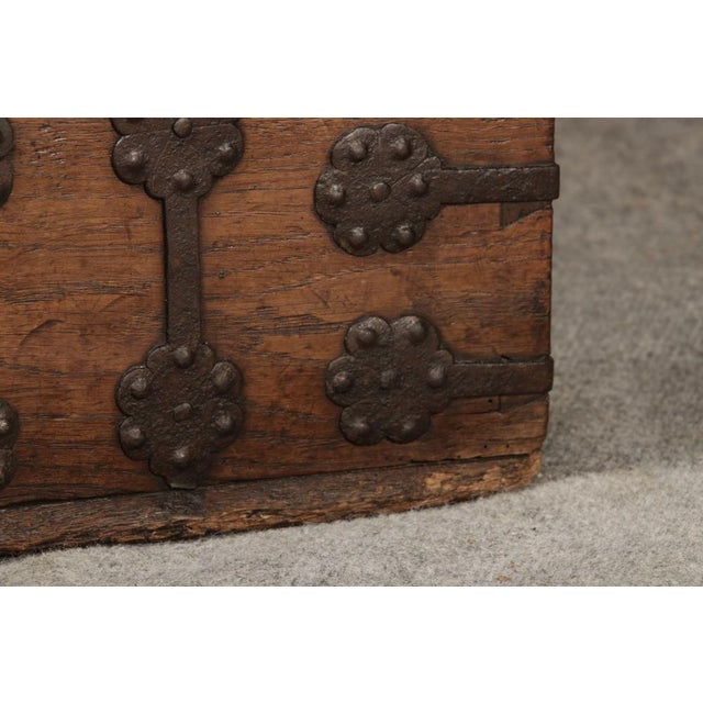 Small Antique Gothic Chest with Iron Bands, 1500 For Sale - Image 10 of 18