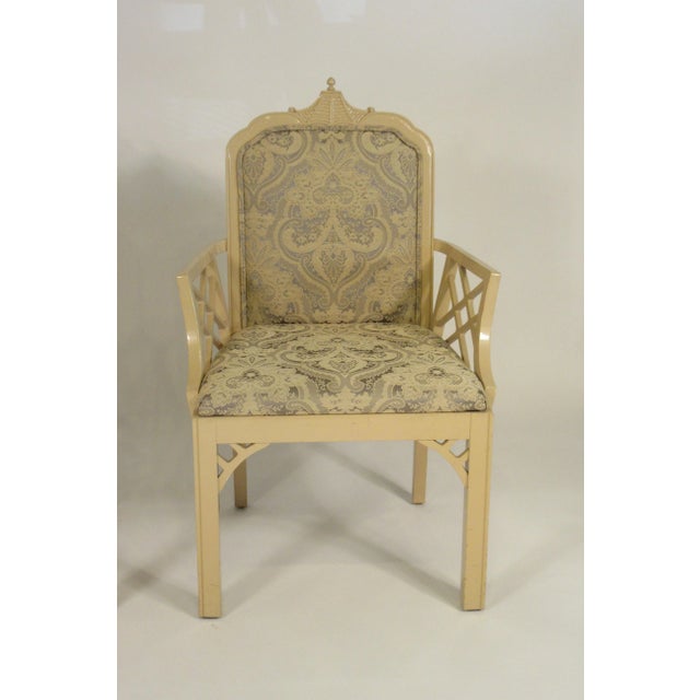 1970s Wood Pagoda Armchairs - A Pair For Sale - Image 9 of 13