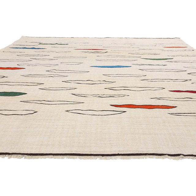Mid-Century Modern Vintage Turkish Kilim Rug - 10'10 X 13'10 For Sale - Image 3 of 9