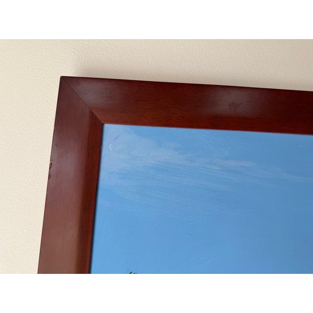 Large Vintage Haitian Coastal Tropical Impressionist Oil on Canvas Painting – Framed For Sale - Image 12 of 13