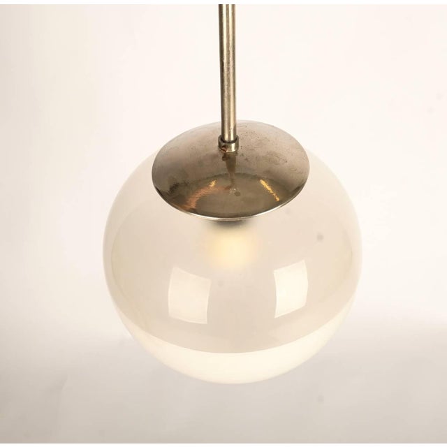 Bauhaus Opaline Glass Globe Ceiling Lamp, 1930s, in Very Good conditions. Designed 1920 to 1949 Up to 250V (Europe/UK...