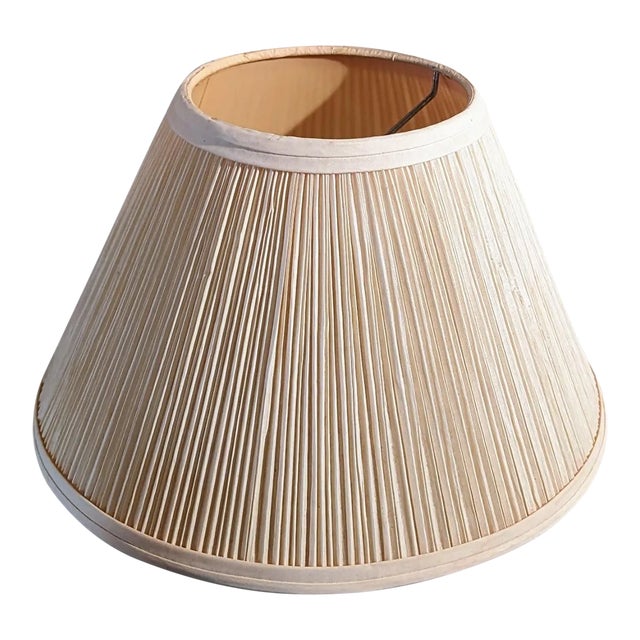 Mid-Century Raffia Pleated Shade For Sale