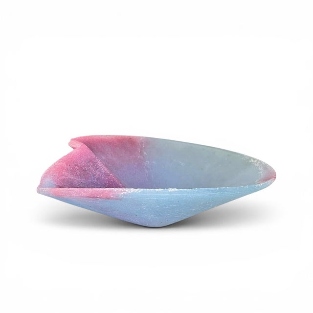 Postmodern Pâte De Verre Sculptural Glass Bowl For Sale - Image 4 of 10