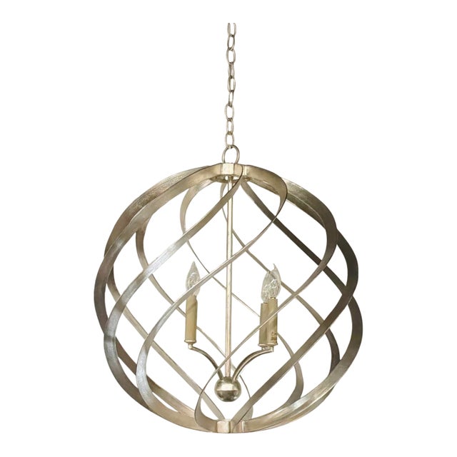 Currey & Company Silver Orb Roussel Chandelier For Sale