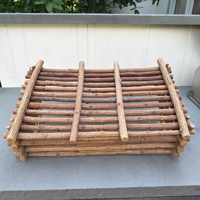 Vintage Rustic Adirondack Style Tray Crafted From Natural Bark on Twigs For Sale - Image 9 of 11