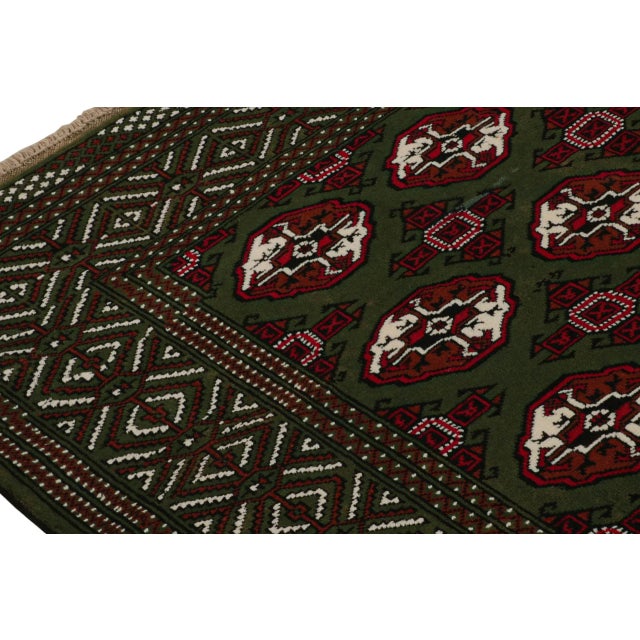 Rug & Kilim’s Contemporary Baluch Rug in Red and Green Patterns For Sale In New York - Image 6 of 7