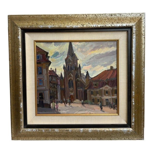 Gachegov, Church in Riga (Latvia), Russian Painting, 1961 For Sale