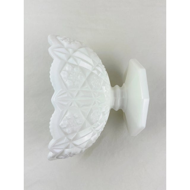 Mid-Century Modern 1960s Kemple Toltec Milk Glass White Oval Pedestal Bowl For Sale - Image 3 of 12