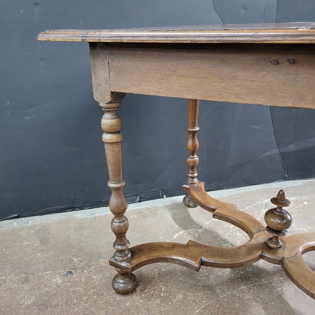 French 19th Century Walnut Side Table With X-Stretcher, Turned Legs & a Drawer For Sale - Image 18 of 18