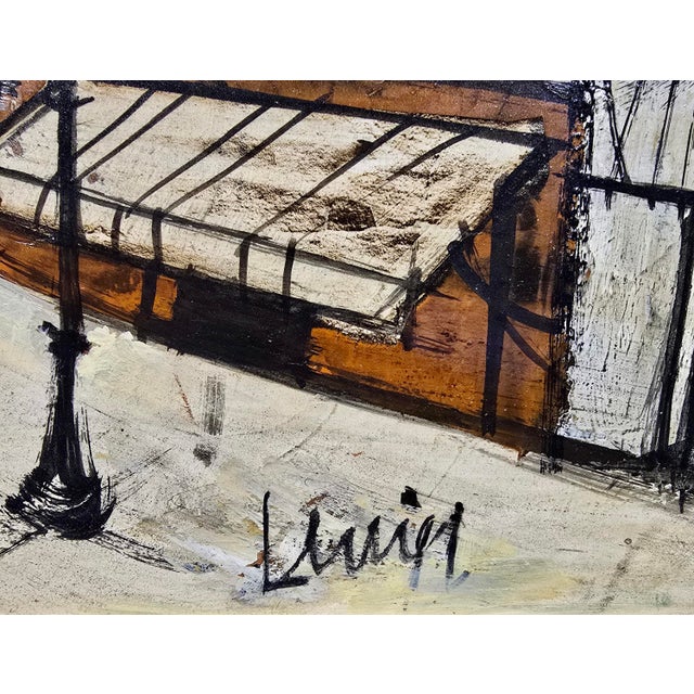 Charles Levier—Charming Parisian Street Scene —1960s French Expressionist Oil Painting For Sale In Los Angeles - Image 6 of 11
