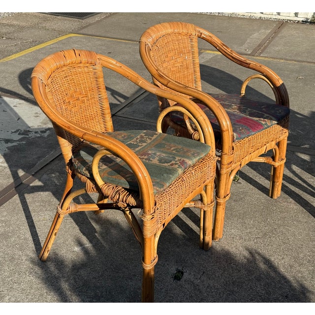 Beige Vintage Wicker Garden Set, 2000s, Set of 5 For Sale - Image 8 of 17