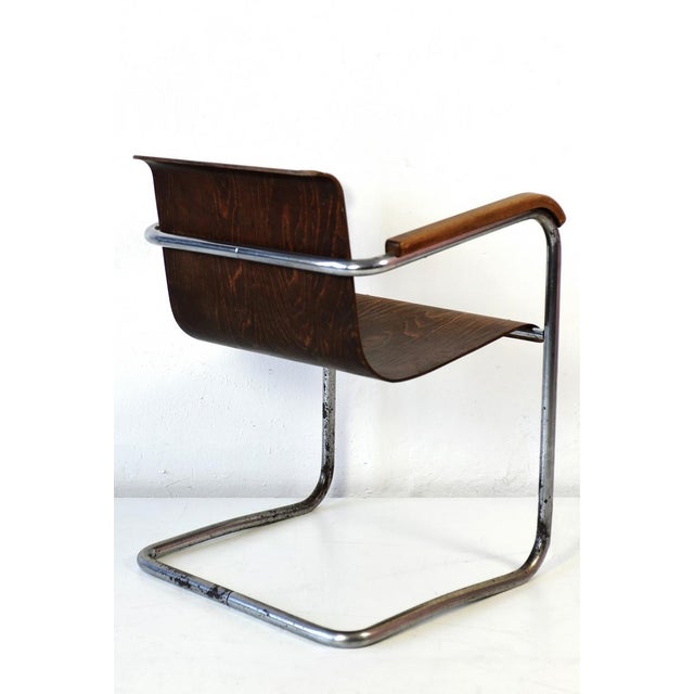 This minimal, light and transparent was produced in Prague in the 30s. Sitting on the chair feels like floating because...