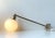 Mid-Century Modern Scandinavian Modern Brass Swing Arm Wall Sconce with Opaline Sphere, 1960s For Sale - Image 3 of 9