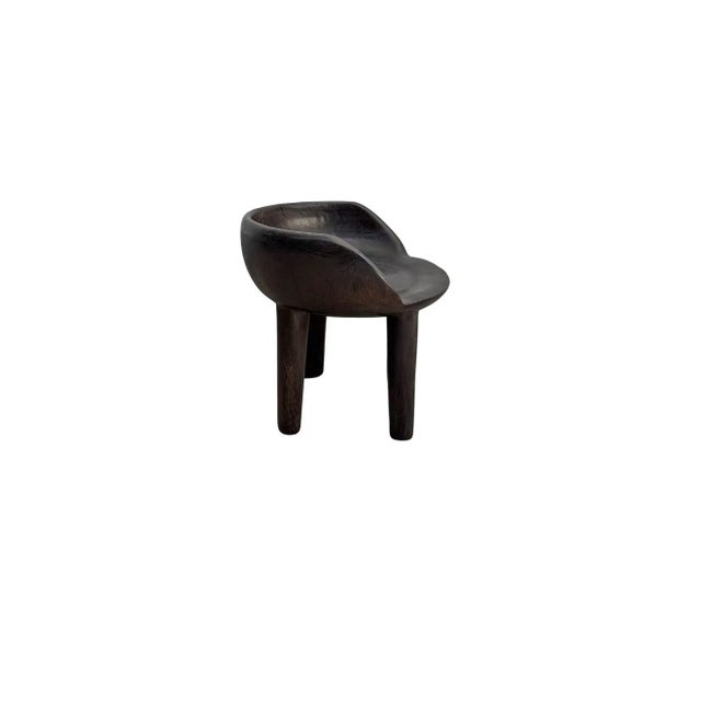 Sculptural Mango Wood Chair Dark Brown Espresso Finish Modern Organic For Sale - Image 6 of 8