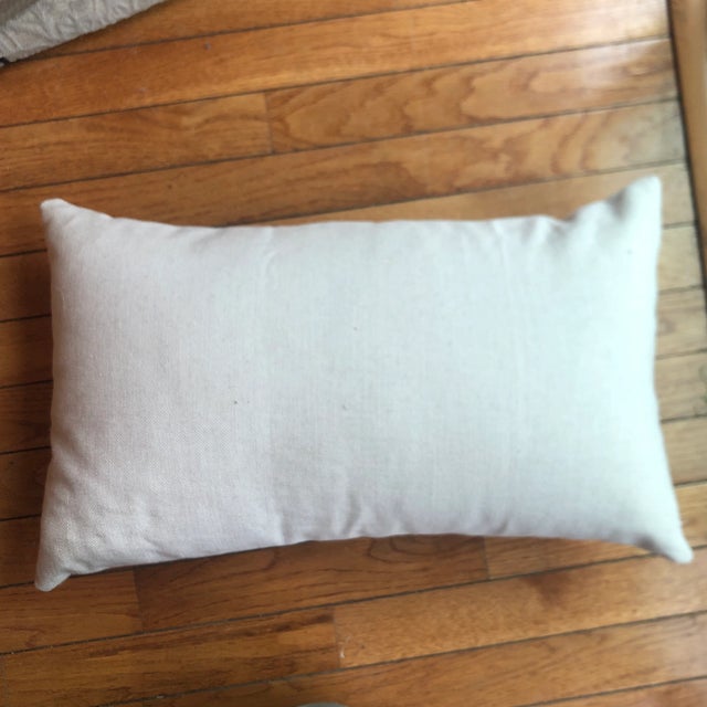 Contemporary Cream Linen and Leather Pillow For Sale - Image 4 of 6