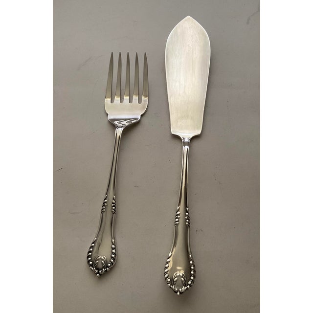 New 1980s Silver 26 Pieces Fish Set Chesterfield. For Sale - Image 13 of 18