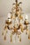 1970s Floral Five-Light Gilded Ceiling Lamp with Crystals and Murano Glass Crystal Drops, 1960s For Sale - Image 5 of 18