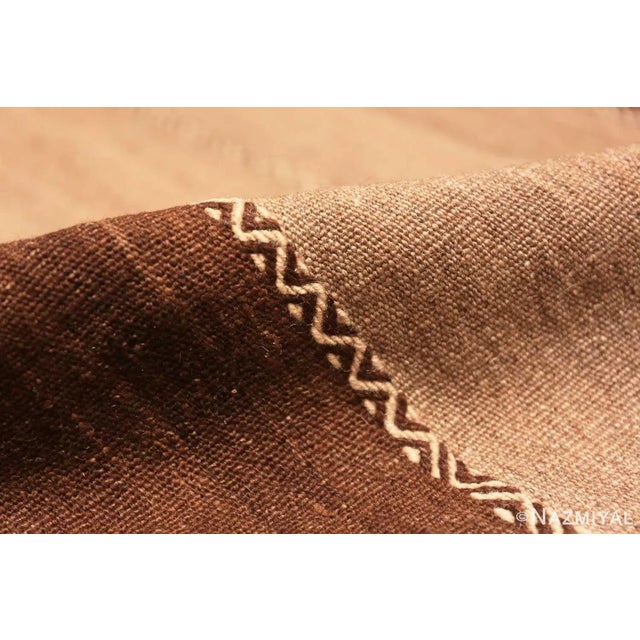 Textile Nazmiyal Collection Brown Mid Century Moroccan Kilim Rug For Sale - Image 7 of 8