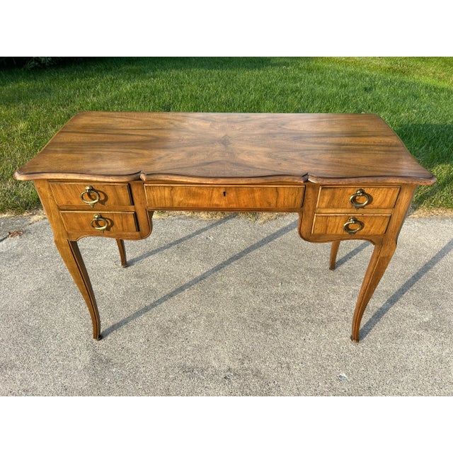 French Vintage Mid-Century French Louis XV Directoire Writing Desk by Baker Furniture For Sale - Image 3 of 10