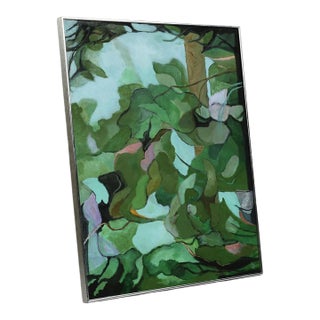 Virginia Brundage Green Botanical Abstract Painting St. Petersburg Florida For Sale