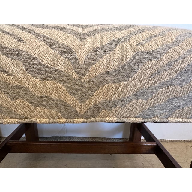 Newly Upholstered Benches in Neutral Animal Print -Pair For Sale - Image 11 of 11