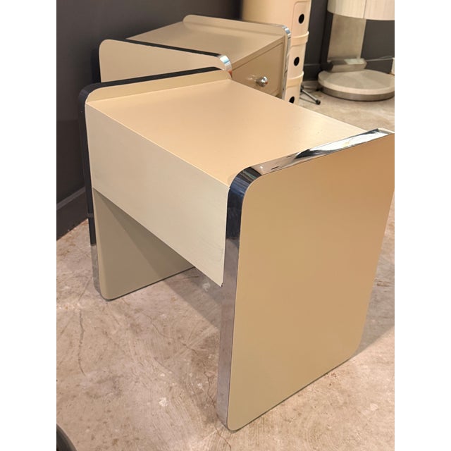 Beige Vintage Postmodern Nightstands - A Pair For Sale - Image 8 of 9