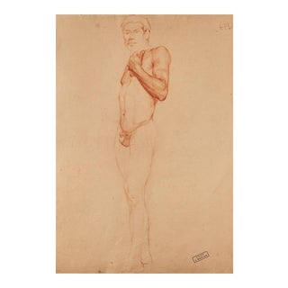 Joseph Kaplan, Nude, Sanguine on Paper, 1940s For Sale