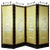 Vintage Neoclassical Four-Panel Folding Screen – Hand-Painted Silk With Faux Bamboo Frame For Sale - Image 14 of 15