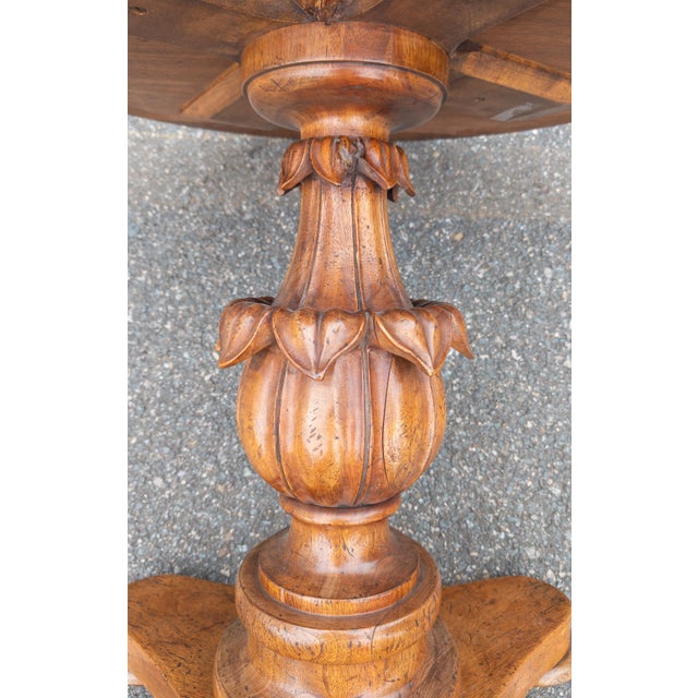 Early 20th Century Italian Walnut Round Occasional Table in Renaissance Revival Style For Sale - Image 15 of 18