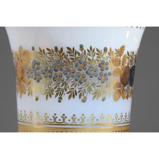 Blue Medici Vases in White Opaline by Jean-Baptiste Desvignes, Set of 2 For Sale - Image 8 of 11