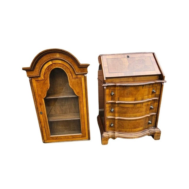 Late 19th Century 19th C. Biedermeier Style Mixed Fruitwood Two-Part Secretary Bookcase Cabinet For Sale - Image 5 of 10