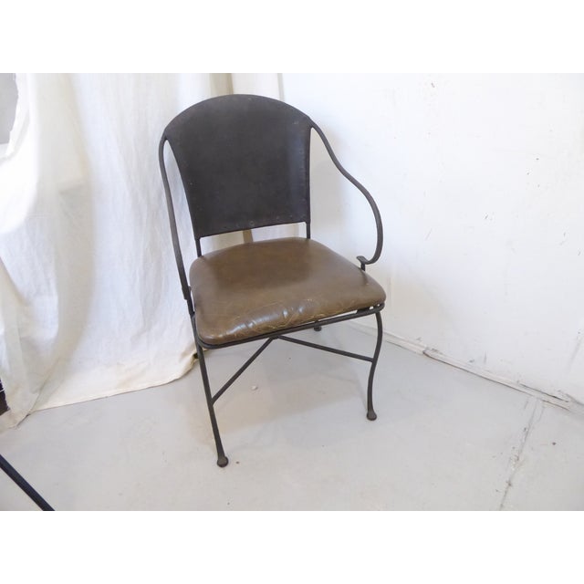 Modern Vintage Brutalist Iron Table & 4 Chairs For Sale - Image 3 of 8
