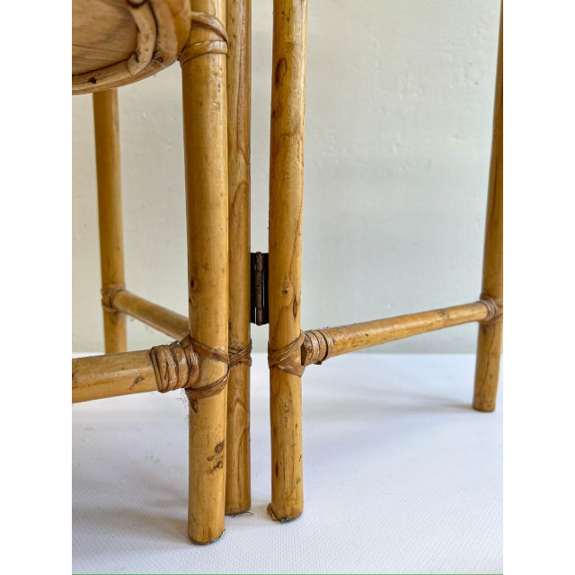 Vintage Foldable Bamboo and Rattan Plant Stand, 1980s For Sale - Image 6 of 10