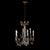 French Antique French Louis XIV Style Brass & Crystal 6 Light Chandelier C1930 For Sale - Image 3 of 11