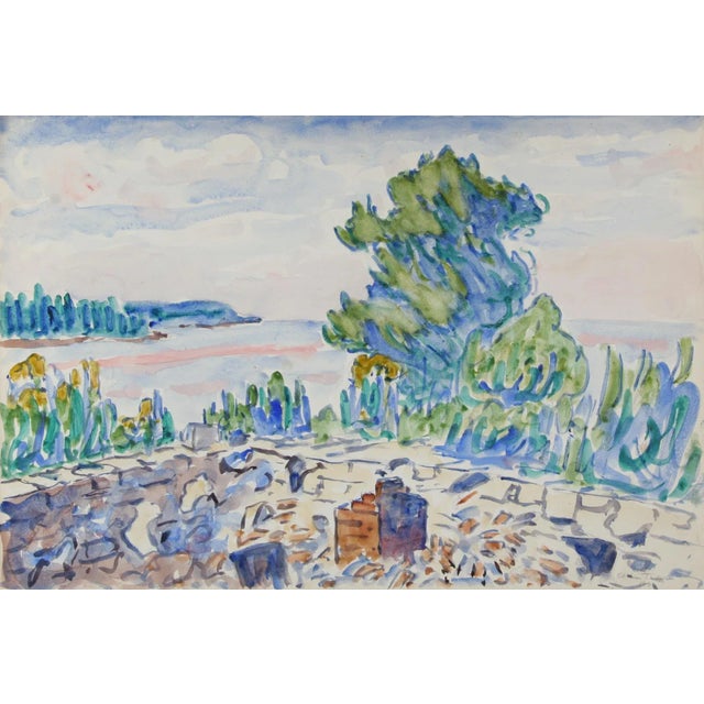 Allen Tucker New England Landscape, Watercolor by Allen Tucker 1936 For Sale