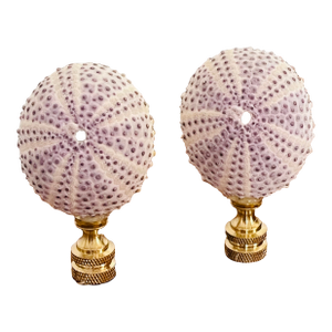 Gorgeous Coastal Purple Sea Shells Lamp Finials