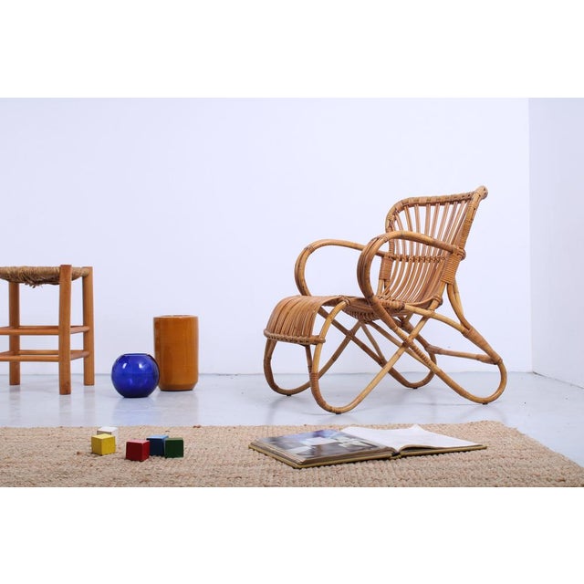 Rattan Easy Chair No. 174 by Rohe Noordwolde, 1960s For Sale - Image 15 of 18