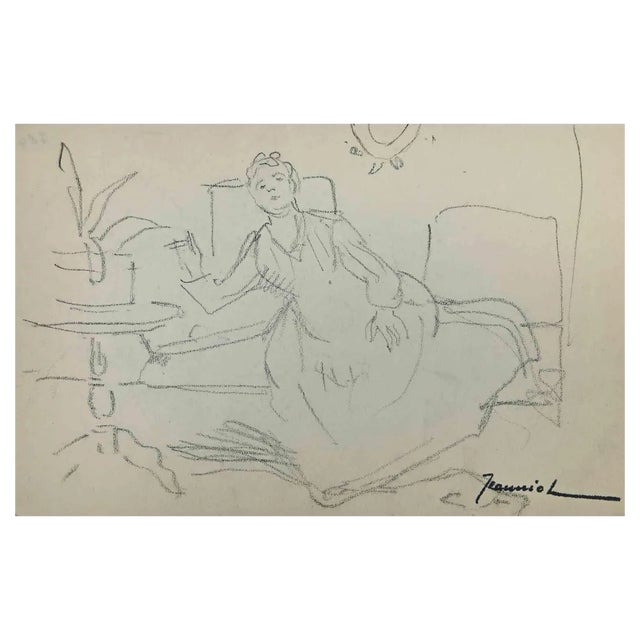 Pierre Georges Jeanniot, Woman, Charcoal Drawing, Early 20th-Century For Sale