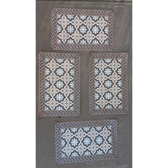 Beija Flor Ancient Tile Pattern Placemats- Set of 4 For Sale - Image 10 of 10
